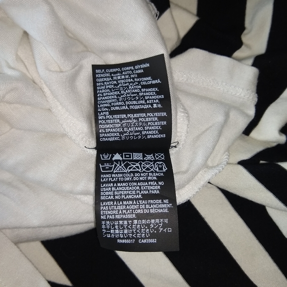 BEBE Maxi Sundress Spaghetti Strap Low-Cut Striped Black White Red Extra Small - Picture 7 of 10